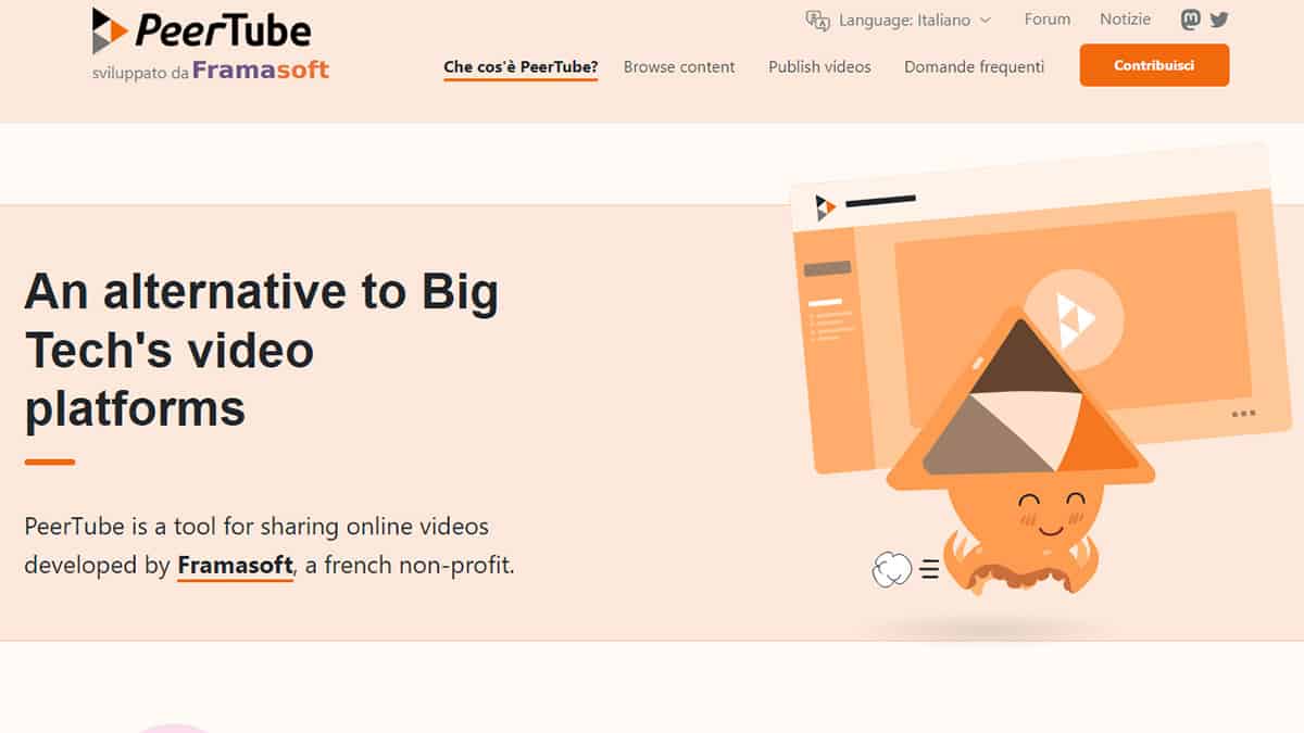 Applicazioni per PeerTube