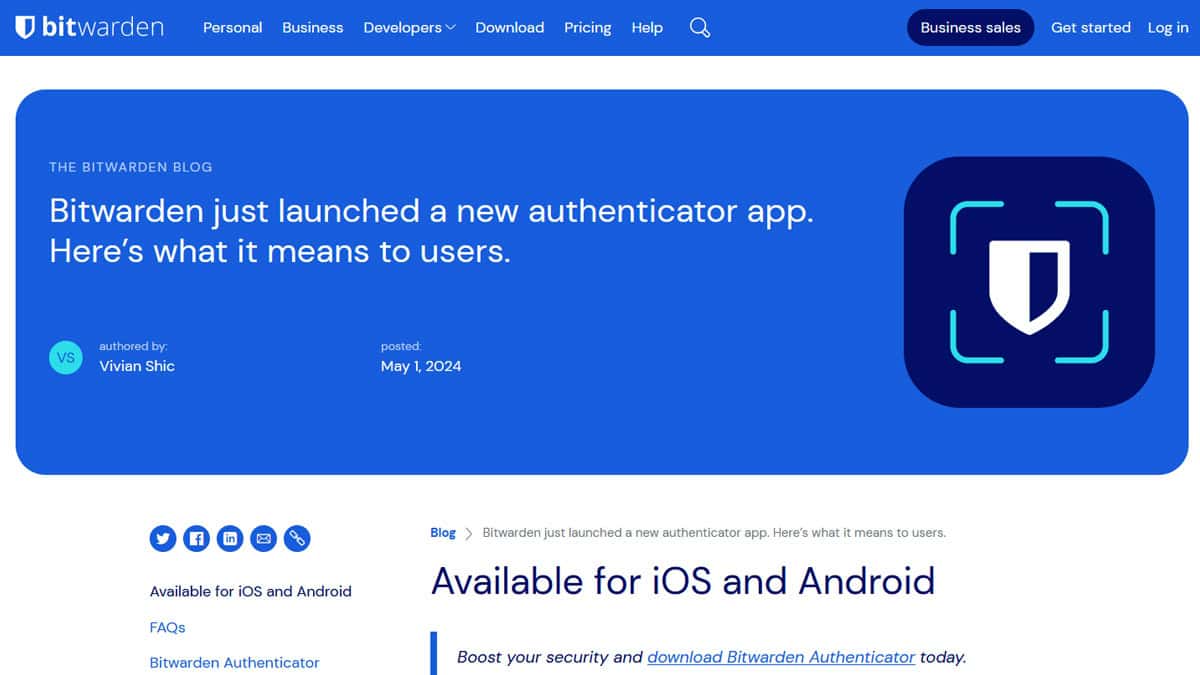 È arrivata anche Bitwarden Authenticator