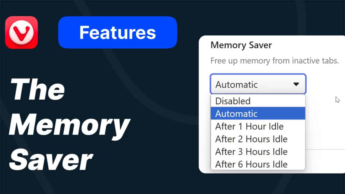 Il browser Vivaldi si aggiorna e introduce "Memory Saver"