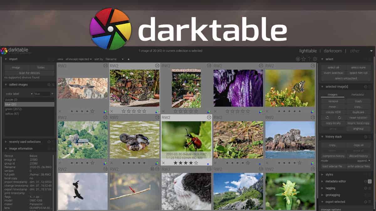 Darktable 5.0: migliorie all’interfaccia utente e alle prestazioni