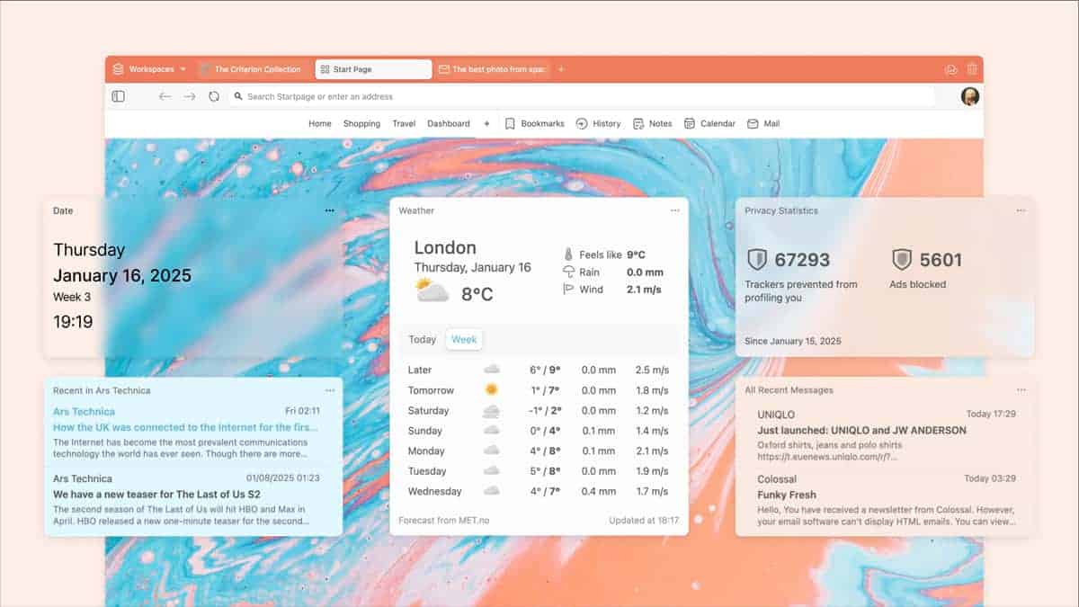 Vivaldi 7.1: Widget Meteo, miglioramenti della dashboard e nuove funzionalità