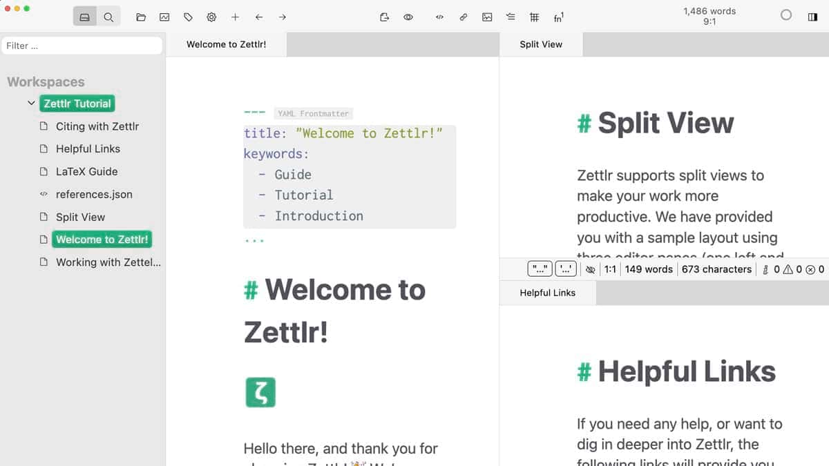 Zettlr, un’applicazione libera per la gestione dei progetti di scrittura