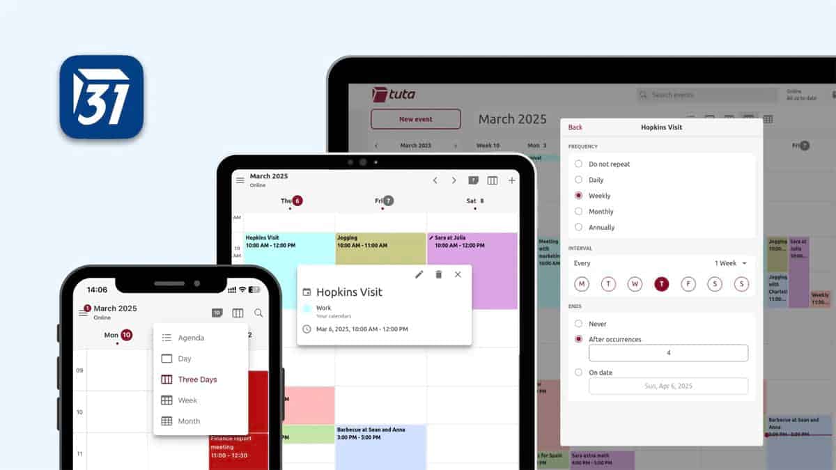 Gli aggiornamenti di marzo di Tuta Mail e Tuta Calendar