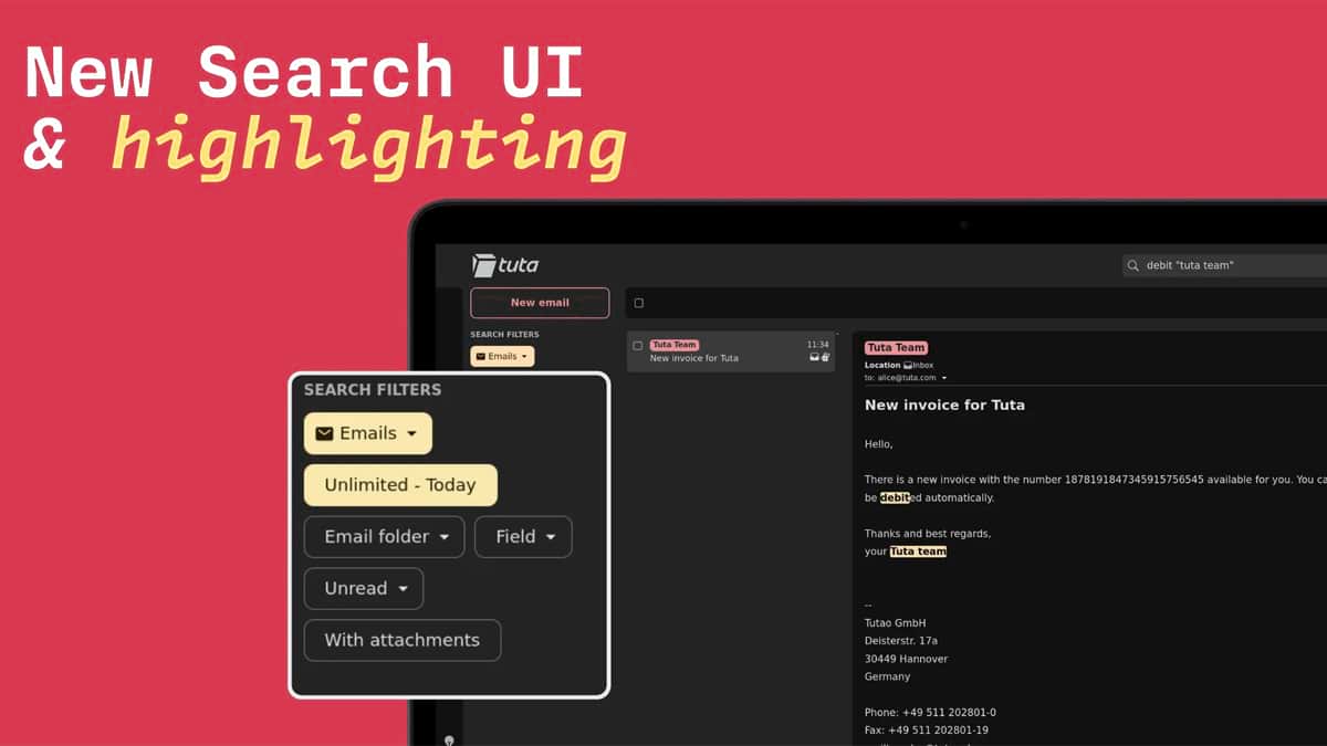 Tuta migliora la ricerca delle mail su smartphone e desktop